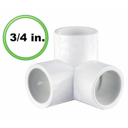 Circo Innovations 0.75 in. 3 Way L PVC Pipe Fitting - Utility Grade 32-U